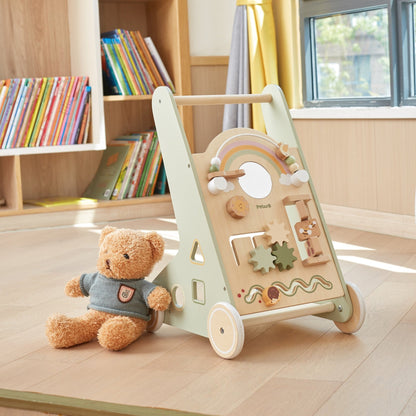 Wooden Educational Walker - Green - Kindeco