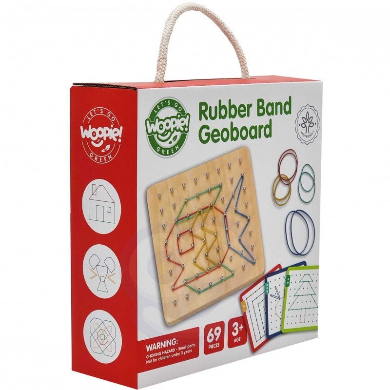 Wooden Geoboard Puzzle with Rubber Bands - Kindeco