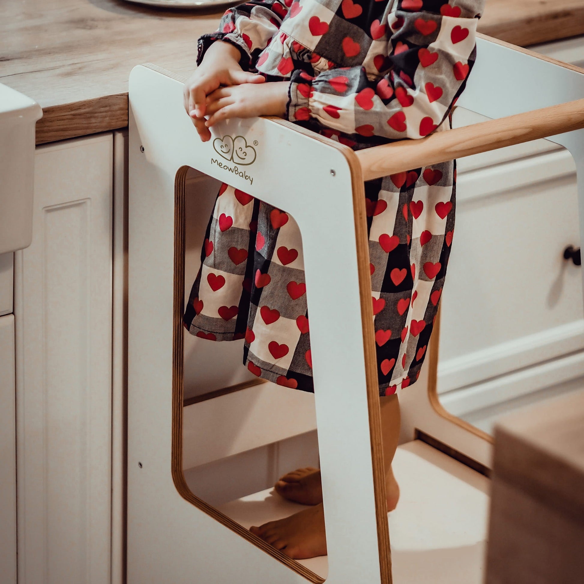Wooden Kitchen Helper Scandi - White - Kindeco