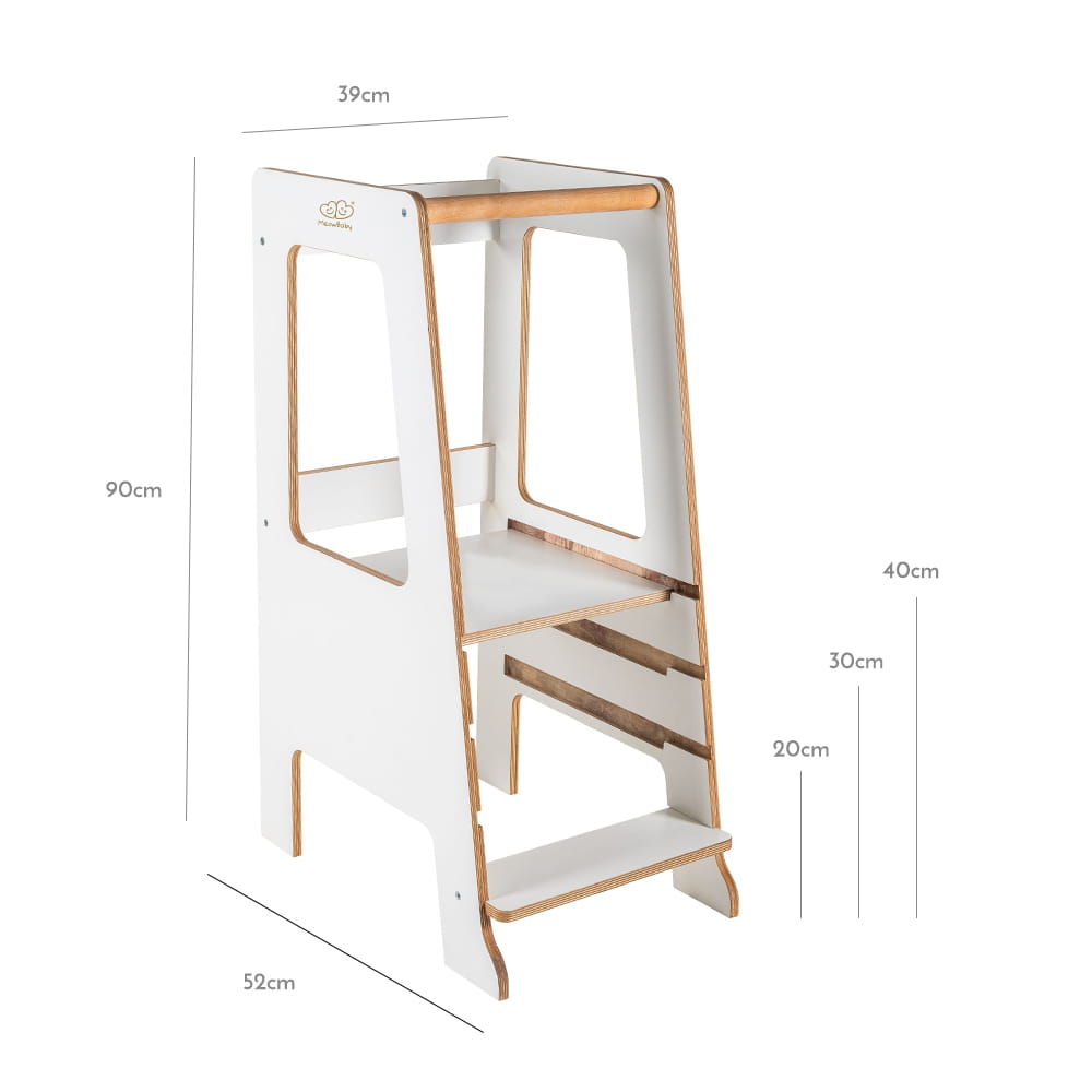 Wooden Kitchen Helper Scandi - White - Kindeco