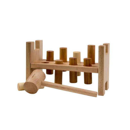 Wooden Pounding Bench - Natural - Kindeco