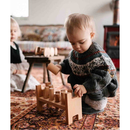 Wooden Pounding Bench - Natural - Kindeco