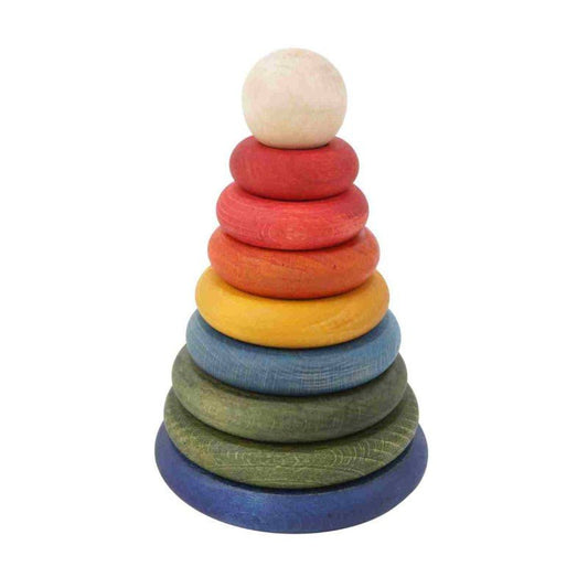 Wooden Round Pyramid - Colorful - Kindeco