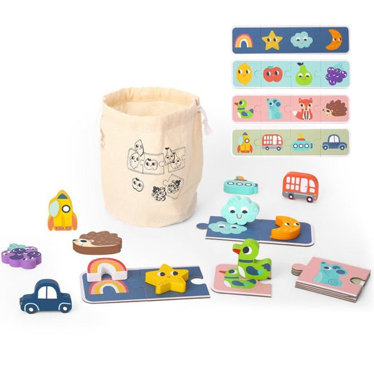 Wooden Sensory Memory Puzzle - Shapes - Kindeco