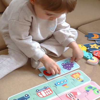 Wooden Sensory Memory Puzzle - Shapes - Kindeco