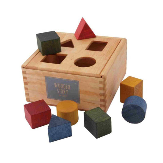 Wooden Shape Sorting Box - Colorful - Kindeco