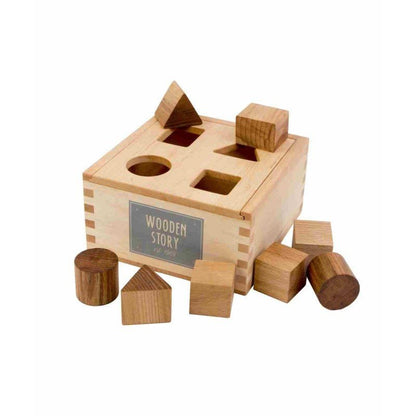 Wooden Shape Sorting Box - Natural - Kindeco